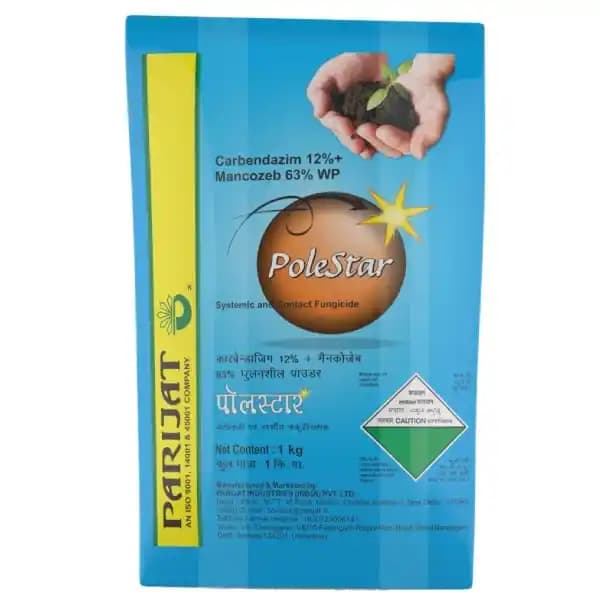 Parijat Polestar Carbendezim 12% + Mancozeb 63% Wp Contact And Systemic Fungicide - Image 1