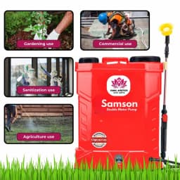 Kamal Agrotech Samson Double Motor Sprayer Pump, Gun, 20L Tank, 12V-18Ah Battery, 20 Feet Spray Height, High-Efficiency Dual Motors 2