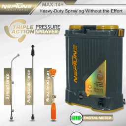 Neptune Max-14-Plus Backpack Battery Sprayer, Dual Pump 12V 14AH, 20L Tank, Output 10-13 LPM with 5 Nozzles, Include Italian Gun for Farming & Garden 3