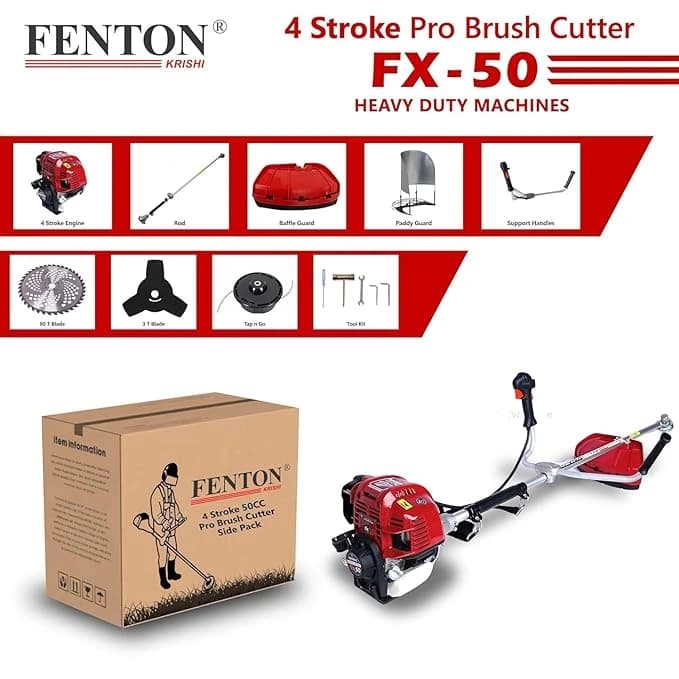 Fenton Krishi FTK-BP-50 3IT Brush Cutter With 80T, 3T, Tap n Go Trimmer, 50CC Prime, 4 Stroke Petrol Engine - Image 2