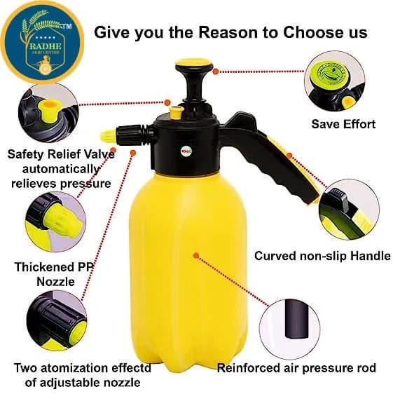 Radhe Garden Heavy Duty Pressure Sprayer 2L Capacity, Portable Hand Compress Sprayer For Home & Garden Use - Image 5