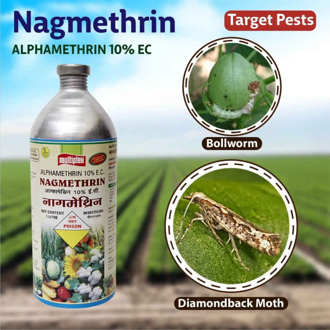 Multiplex Nagmethrin Alphamethrin 10% EC Insecticide, Use For Cotton, Cabbage, Okra, Brinjal, Sugarcane, Wheat and Sunflower. - Image 2