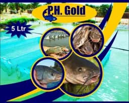 पीएच गोल्ड पोंड पीएच बफर और पानी सैनिटाइज़र, एक्वाकल्चर मछली और झींगा के लिए, तालाबों में टॉक्सिन्स को नियंत्रित करने वाला आहार की आपूर्ति करता है 3
