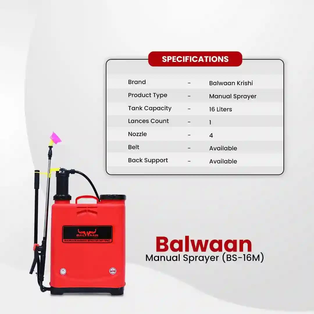 Balwaan BS-16M Manual Sprayer, Use for Pest Control In Garden and Agriculture, 16 L Tank Capacity - Image 7