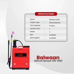 Balwaan BS-16M Manual Sprayer, Use for Pest Control In Garden and Agriculture, 16 L Tank Capacity 7