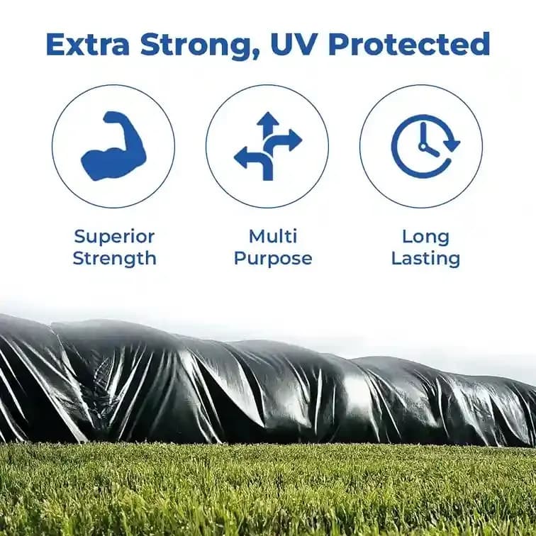 अनिल पैकेजिंग मरीन एचडीपीई तिरपाल 250 जीएसएम पराबैंगनी स्थिरीकृत सामग्री, जलरोधी, भारी गुणवत्ता वाली सामग्री (ब्लैक) - Image 3