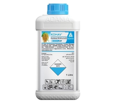Adama Kohav Prochloraz 39.6% EC Master Blaster Fungicide, Provides Long Lasting And Superior Control Of Leaf Blast In Rice Crop
