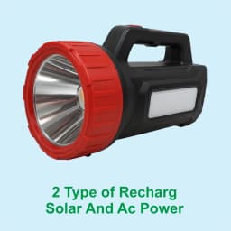 Radhe Agri Solar Rechargeable Torch Light, 1KM Range, 50W LED, 4000mAh Battery 4