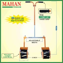 Mahan MDRRWPP-6 Manual Double Row Roller Weeder 6 Inch (2 nos) with Plant Protection Plate and Adjustable Long Handle 3