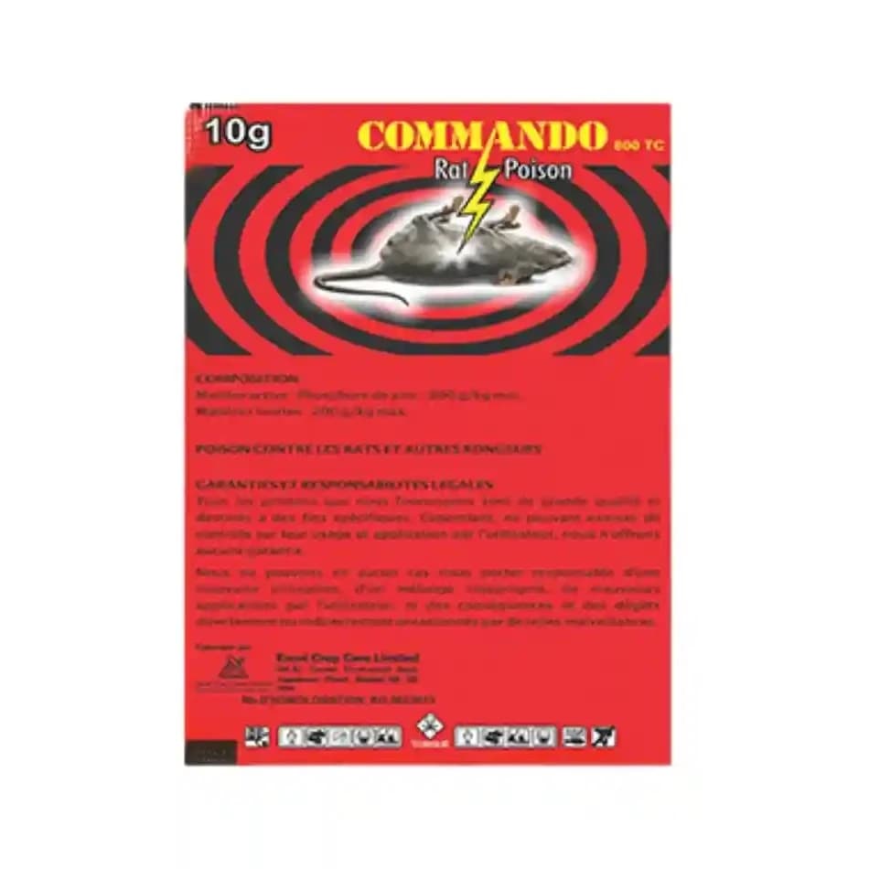 Sumitomo COMMANDO Zinc Phosphide 80% Rodenticide, Broad Spectrum, Effective Controls Rats, Mice, Ground Squirrels And Voles - Image 2