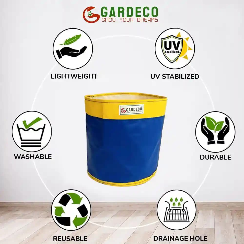 Gardeco PVC Coated Nylon Fabric Grow Bag, 450 GSM Heavy Duty, UV Resistant, Suitable for Plants, Terrace Garden and Vegetables Gardening. - Image 4
