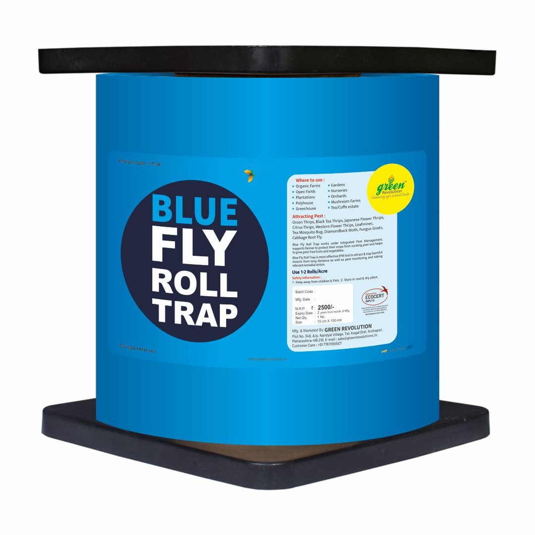 Green Revolution Blue Sticky Roll Trap, 15 Cm x 100 Mtr, Effective For Controlling Flying Insects - Image 1