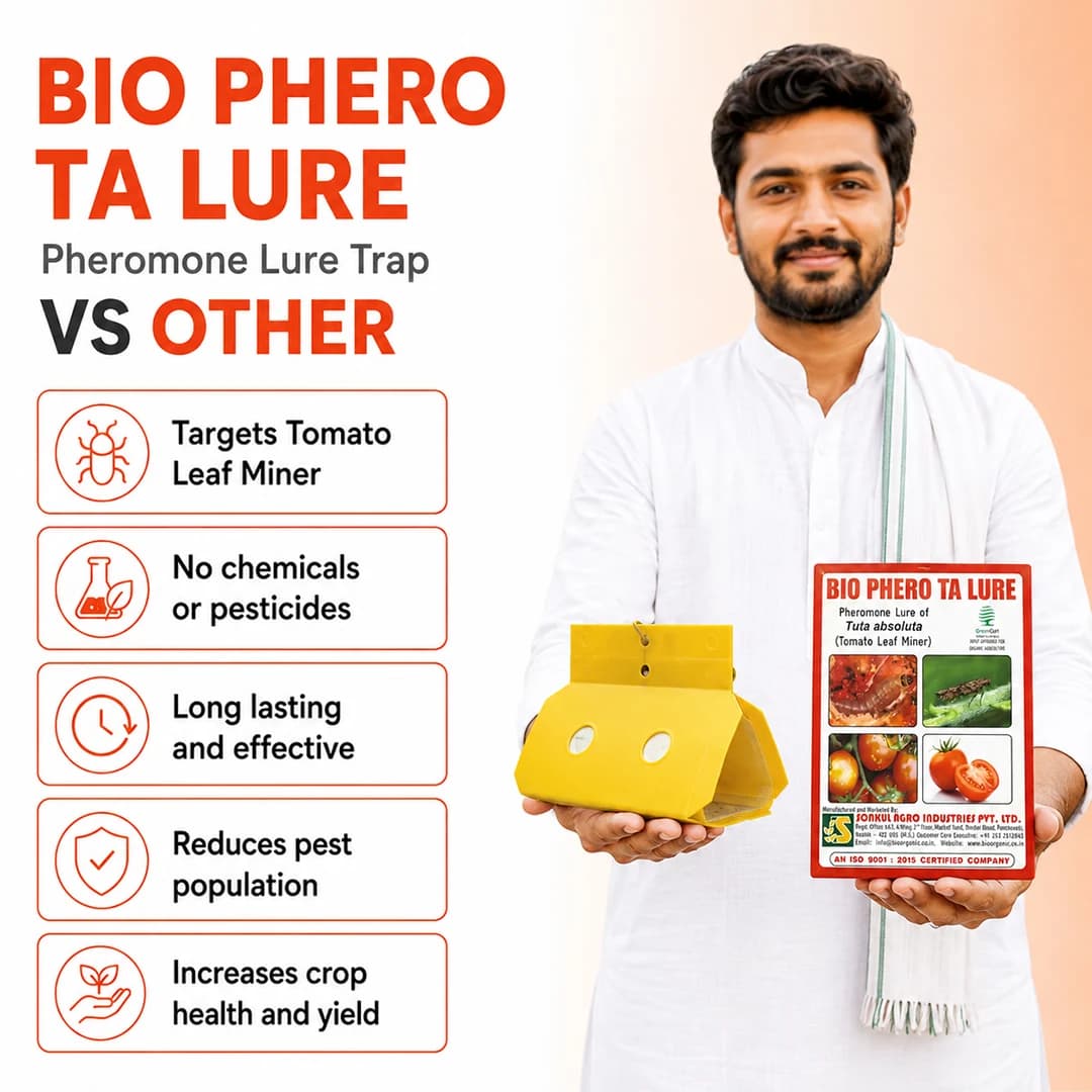 सोनकुल एग्रो इंडस्ट्रीज बायो फेरो टुटा एब्सोल्यूटा (टीए) ल्यूरे और डेल्टा ट्रैप का संयोजन, टमाटर पत्तियों के खनकने वाले कीट के नियंत्रण के लिए - Image 3