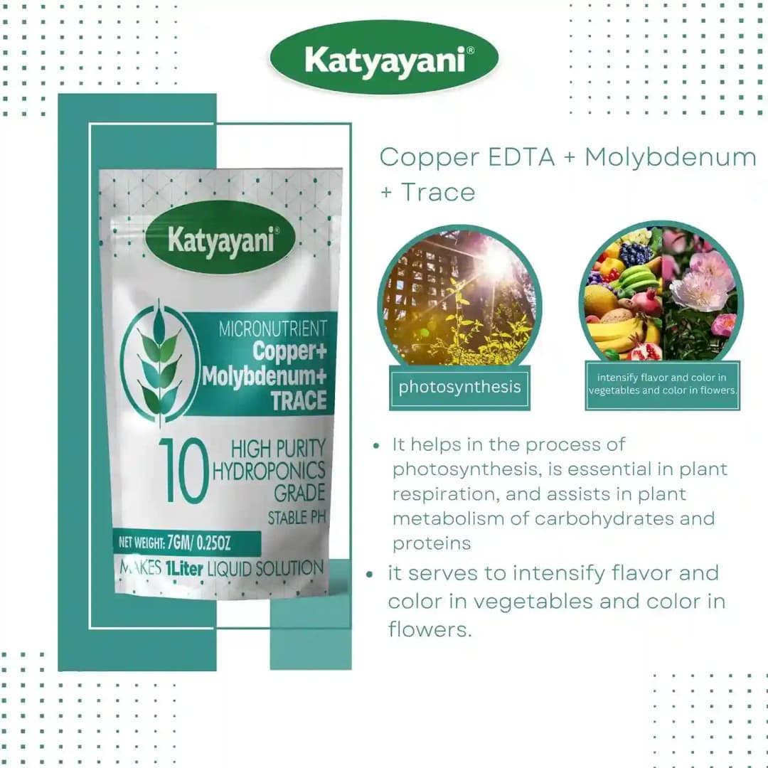 Katyayani Copper Edta + Molybdenum + Trace Micronutrient Fertilizer, 100% Water Soluble Fertilizer - Image 5