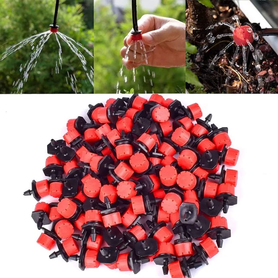 Radhe Adjustable Irrigation Dripper Sprinklers, Emitters For Drip Irrigation System, Red-Black - Image 5