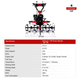 Balwaan BP 700 4 Stroke Power Weeder, Used for Weeding in All Types of Agriculture Crops And Gardens 7