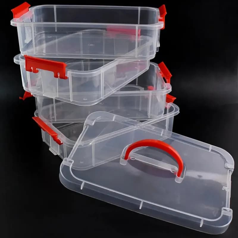 4-Layer Transparent Multipurpose Plastic Storage Box with Handle - Image 6