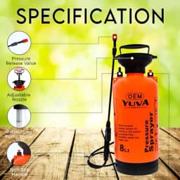 OEM Multipurpose 8L Capacity Garden Sprayer, Heavy-Duty Manual Pump For Spraying Pesticides, Herbicides, And Fertilizers 4