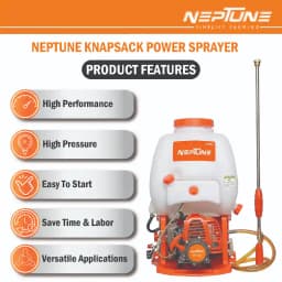 Neptune Model-608 Knapsack Power Sprayer, 2-Stroke 26CC Petrol Engine, 16L Tank, 2 Types Spray Guns Included, Ideal for Farming, Agriculture & Garden 8