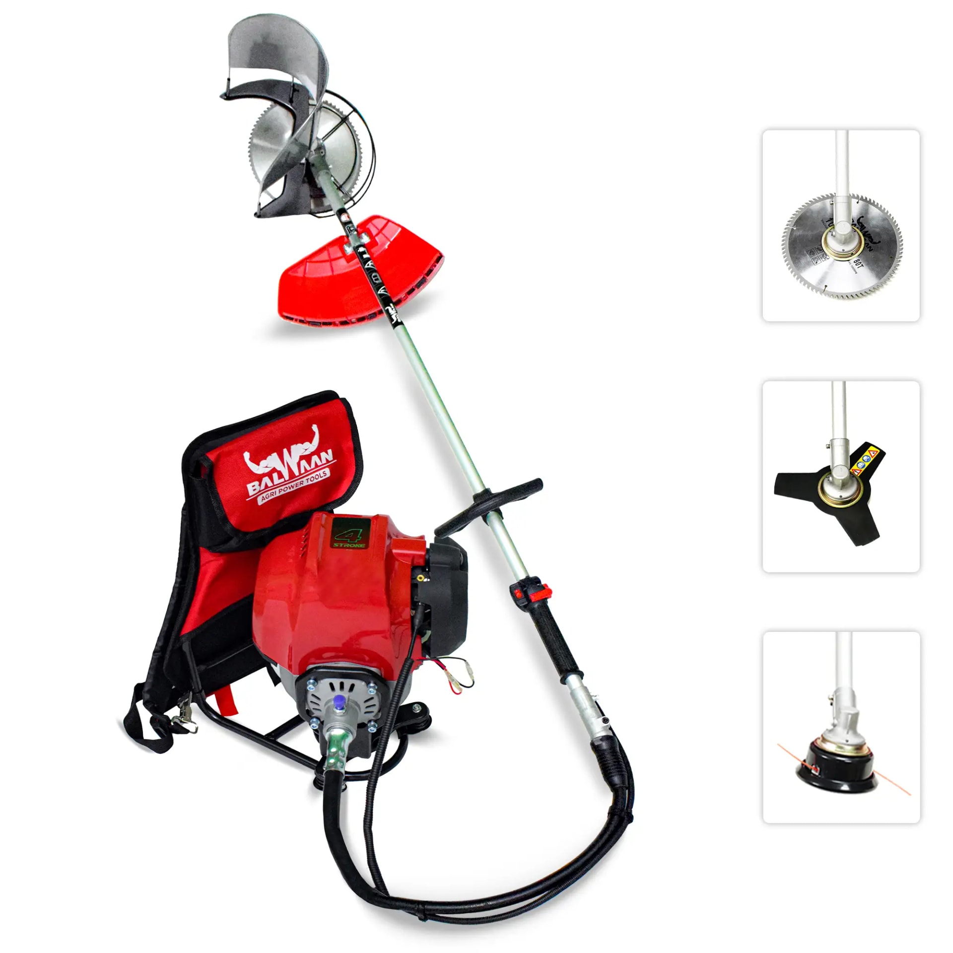 Balwaan BX 50BE Backpack Brush Cutter - 50cc, 4 Stroke