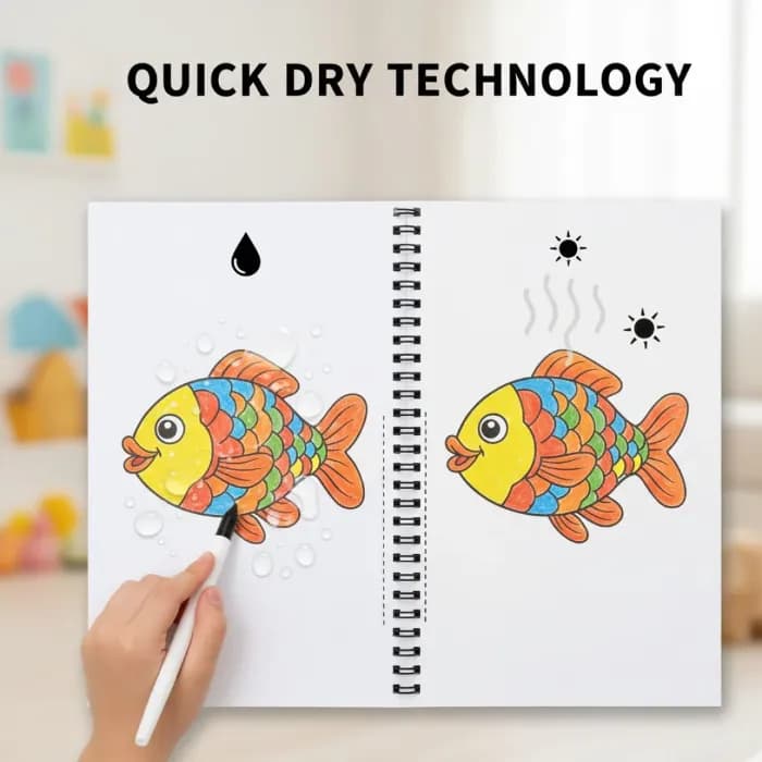 Magic Water Quick Dry Book Water Coloring Book Doodle With Magic Pen Painting Board - Image 9