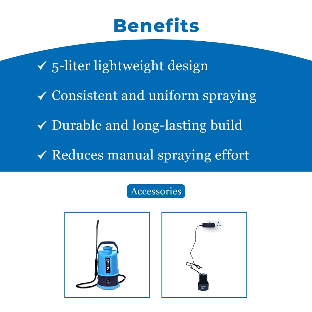 Pad Corp Suzo Lithium-Ion Battery Sprayer , 5 Liter Tank Capacity For Small Office And Bungalow - Image 3