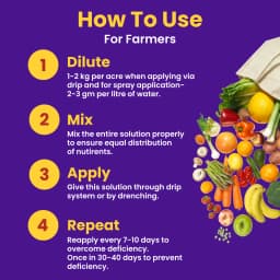 उत्कर्ष बीशेप (डिसोडियम ऑक्टाबोरेट टेट्राहाइड्रेट बोरॉन 20%) (100% पानी में घुलनशील पत्तेदार छिड़काव), परागण और फल और बीज विकास में मदद करता है। 5