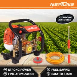 Neptune PW-768A 2-Stroke Portable Power Sprayer, 26CC Petrol Engine, 15 Meter Hose, High Pressure Up To 35 Feet Spray, Ideal For Farming & Garden 2