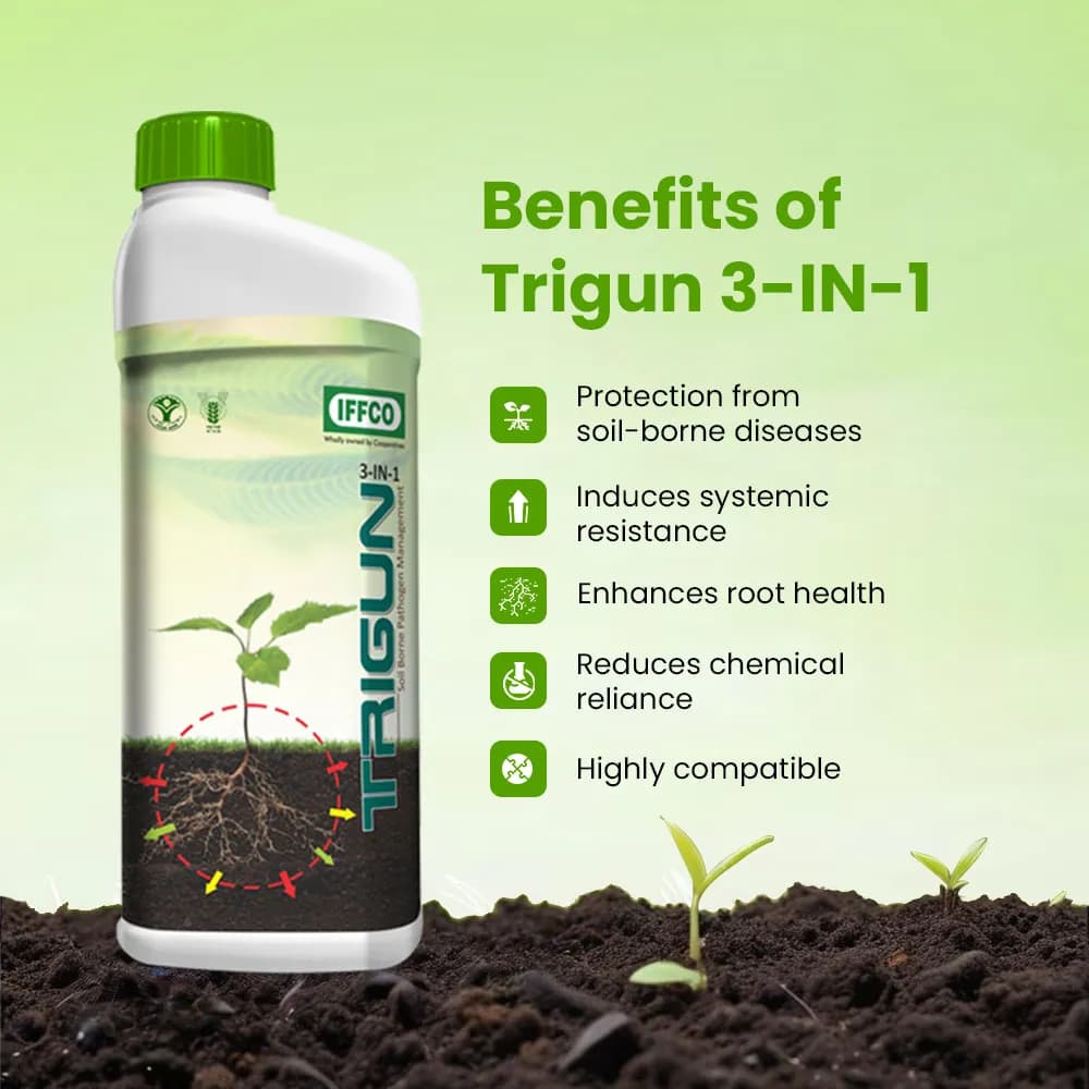IFFCO TRIGUN 3-in-1 Liquid Soil Borne Pathogen Management, For Fungal, Bacterial, and Nematodal Diseases - Image 3