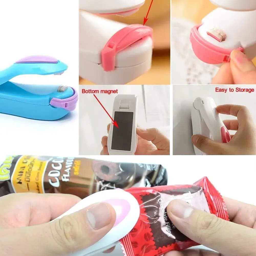 Mini Plastic Hand Sealing Machine, Hand Held Mini Heat Sealer For Plastic Bags Home Use - Mix Color - Image 4