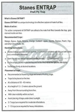 T.Stanes Entrap Fruit Fly Trap, Eco-Friendly & Effective Male Fruit Fly Control For Various Fruits 4
