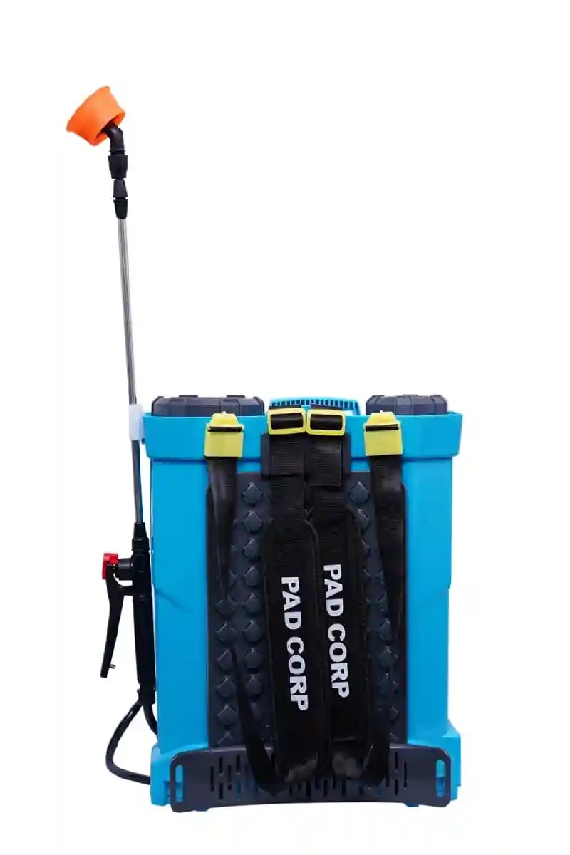 Pad Corp Spark Battery Operated Sprayer, Light Weight, 16 Liter Tank Capacity (Color-Sky Blue) 6 Month Battery Warranty, Digital Volt Meter