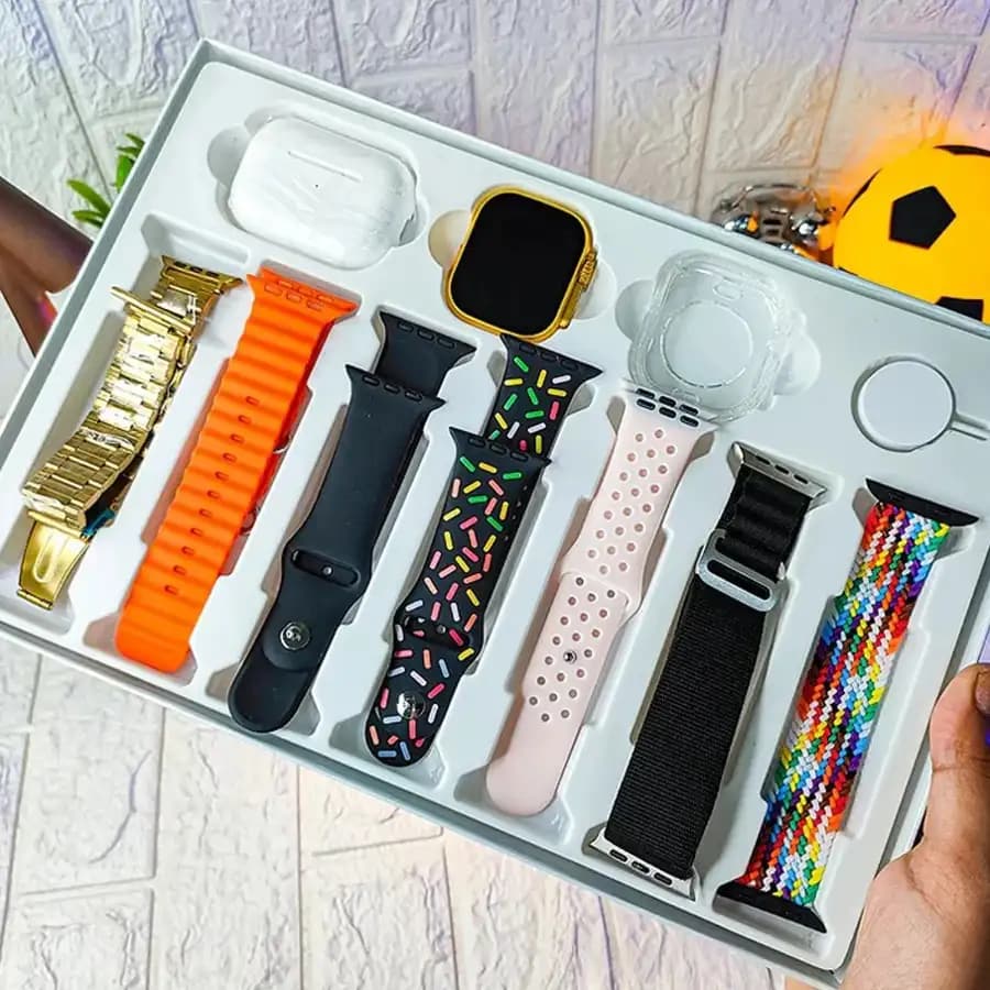 i20 ULTRA 2 MAX SUIT, Ultra 2 Smart Bluetooth Smart watch + Earphones with Seven Straps (10 Pcs) - Image 2