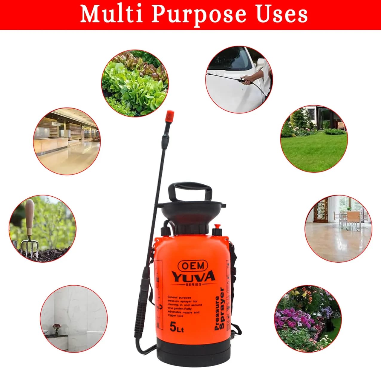 OEM Multipurpose 5L Capacity Garden Sprayer, Heavy-Duty Manual Pump For Spraying Pesticides, Herbicides, And Fertilizers - Image 3