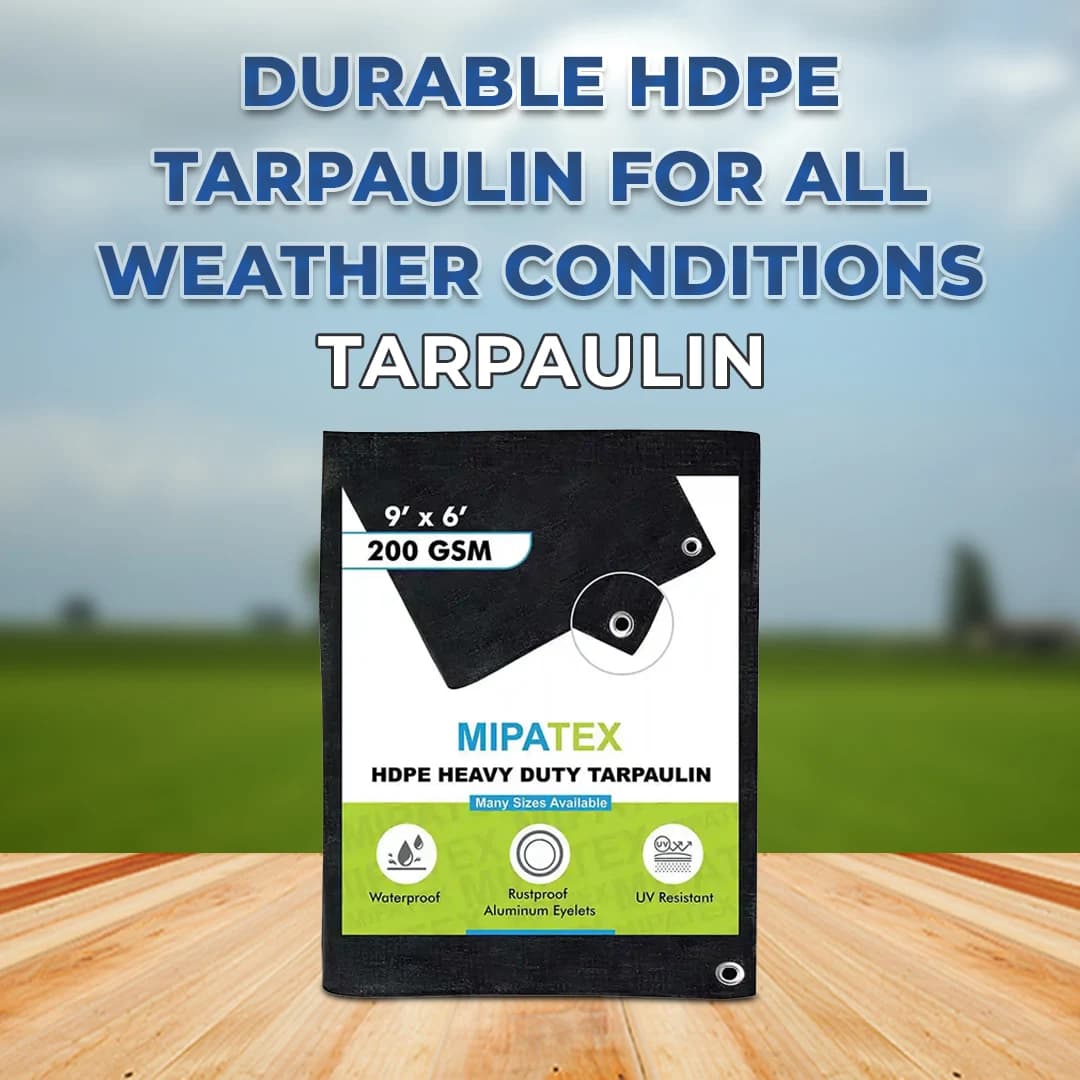 मिपाटेक्स तिरपाल, 200 जीएसएम, वाटरप्रूफ बहुउपयोगी उपयोग, एल्युमीनियम आईलेट्स के साथ पॉली ताड़पत्री। - Image 2