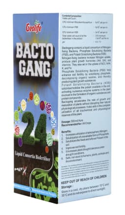 Geolife Bactogang 24 Advance Microbial Bio Fertilizer, Boost Soil Fertility 2