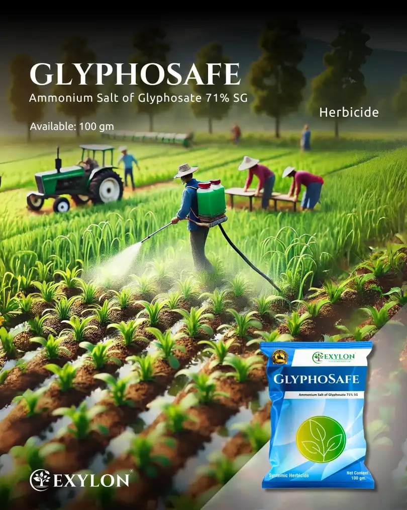 Exylon GlyphoSafe Ammonium Salt of Glyphosate 71% SG Herbicide, Effective Weeds Control In Multiple Crops