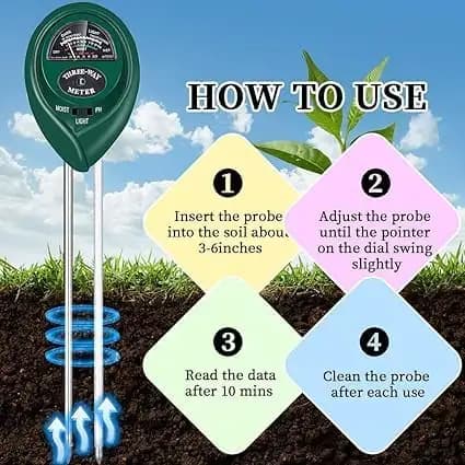 Soil Tester 3 In 1 Plant Moisture Sensor, Sunlight And pH Meter For Garden Lawn Indoor Outdoor Use - Image 9