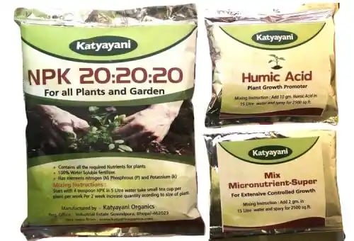 Katyayani 3In1 (NPK 20:20:20 900Gm + Nutrients 10Gm + Humic Acid 50Gm)