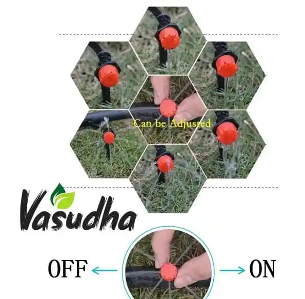 Vasudha Irrigation Adjustable Dripper Emitter For Drip Irrigation Kit Red Color. - Image 3