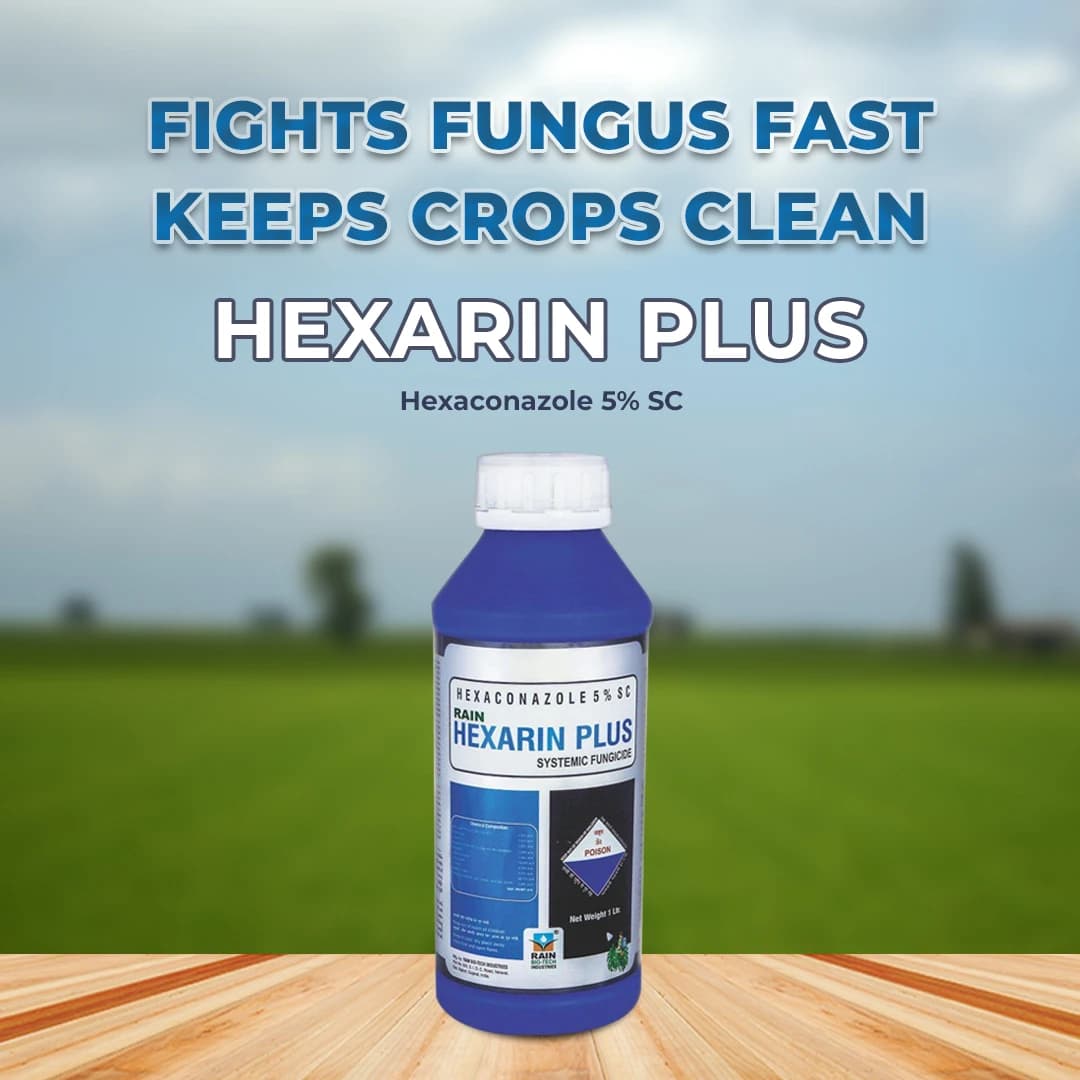 Rain Hexarin Plus Hexaconazole 5% SC, Systemic Fungicide, Useful Against Powdery Mildew And Sheath Blight, Best For All Fruits And Vegetables - Image 2