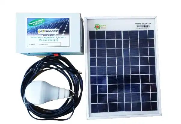 Ecopacer 21 - Solar Home Light Systems With 3 W LED Bulb 1 Qty, Having Backup More Than 4 Hrs and One USB Charging Point