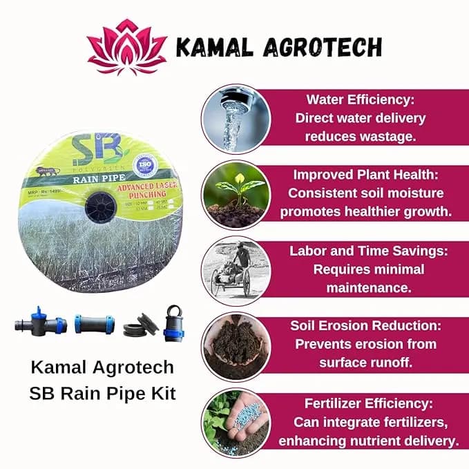 Kamal Agrotech SB Rain Pipe 40 MM, 100 MTR Length With Accessories (Cock, Joiner, Grommet & End Cap) - Image 6