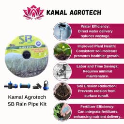 Kamal Agrotech SB Rain Pipe 40 MM, 100 MTR Length With Accessories (Cock, Joiner, Grommet & End Cap) 6