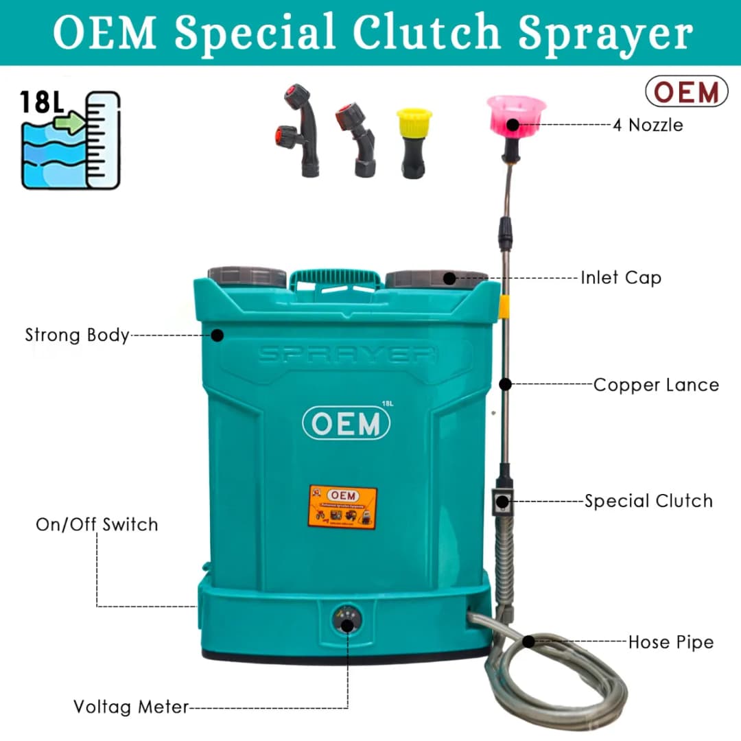OEM Special Clutch Battery Operated Knapsack Sprayer 12V x 14A (18 L Capacity), Durable Copper Motor, Latest Technology Agriculture Sprayer - Image 2