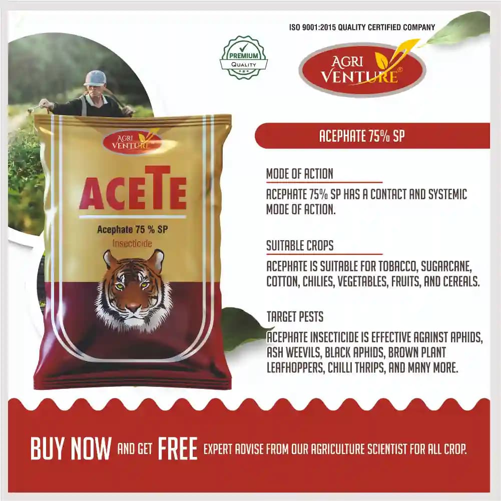 Agriventure ACETE Acephate 75% SP Insecticide, Broad Spectrum Systemic And Long Lasting Protection Against Insects - Image 4