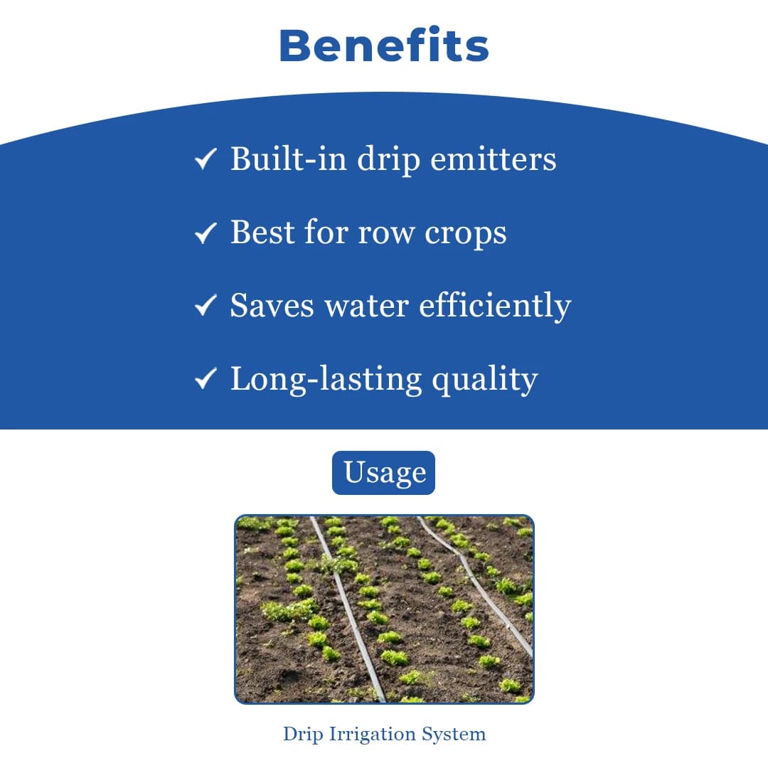 Siddhi Inline 20mm Drip Irrigation Pipe, Dripper at Each 40cm, 4 Litre Water Discharge per Hour (Roll Length 300m) - Image 4