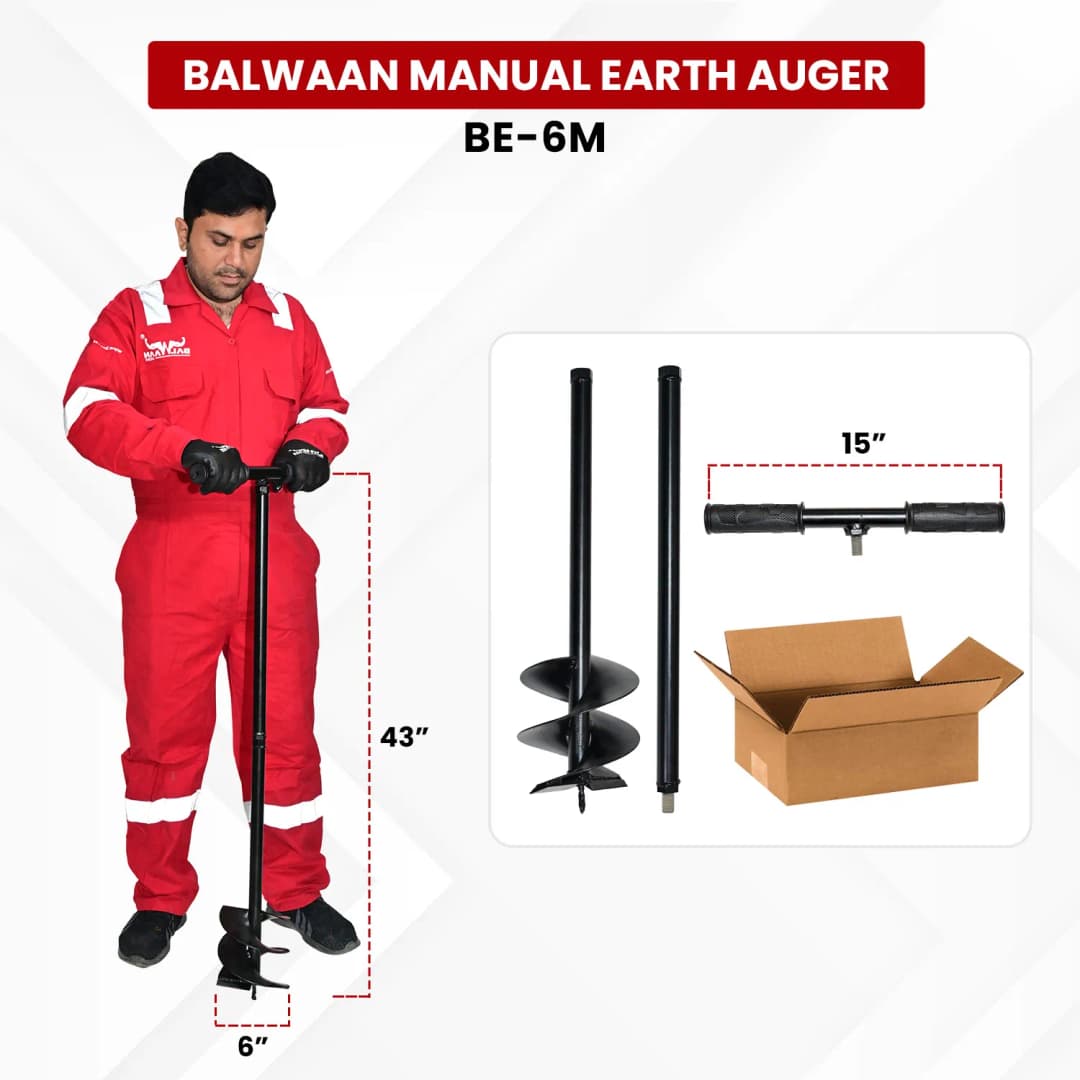 Balwaan BE-4M & BE-6M Manual Earth Auger 4 Inch & 6 Inch, Use For Hole Digging, Plantation, Construction, Easy to Use - Image 5