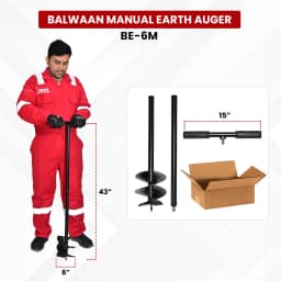 Balwaan BE-4M & BE-6M Manual Earth Auger 4 Inch & 6 Inch, Use For Hole Digging, Plantation, Construction, Easy to Use 5