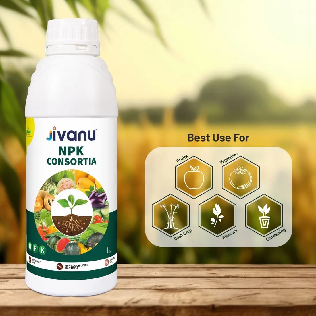 Green Revolution Jivanu NPK Consortia Bacteria Liquid Bio Fertilizer, Improves Soil Fertility And Plant Health. - Image 9
